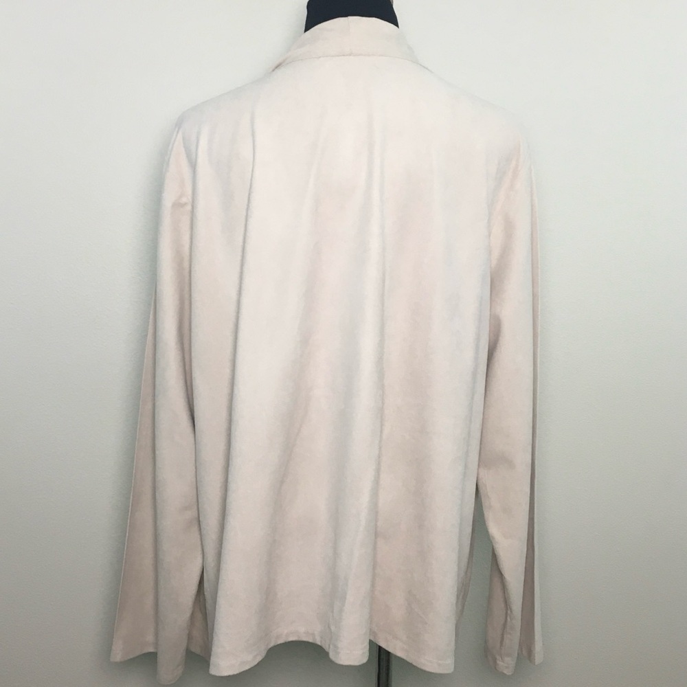 Cream Open Front Waterfall Cardigan - Picture 5 of 10
